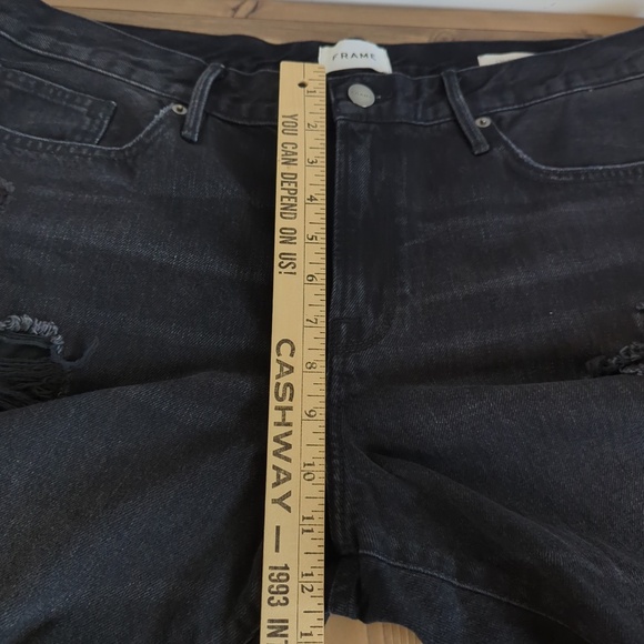 Frame Men’s Black Noir Shred Slim Fit Distressed Jeans NWT - Picture 7 of 14